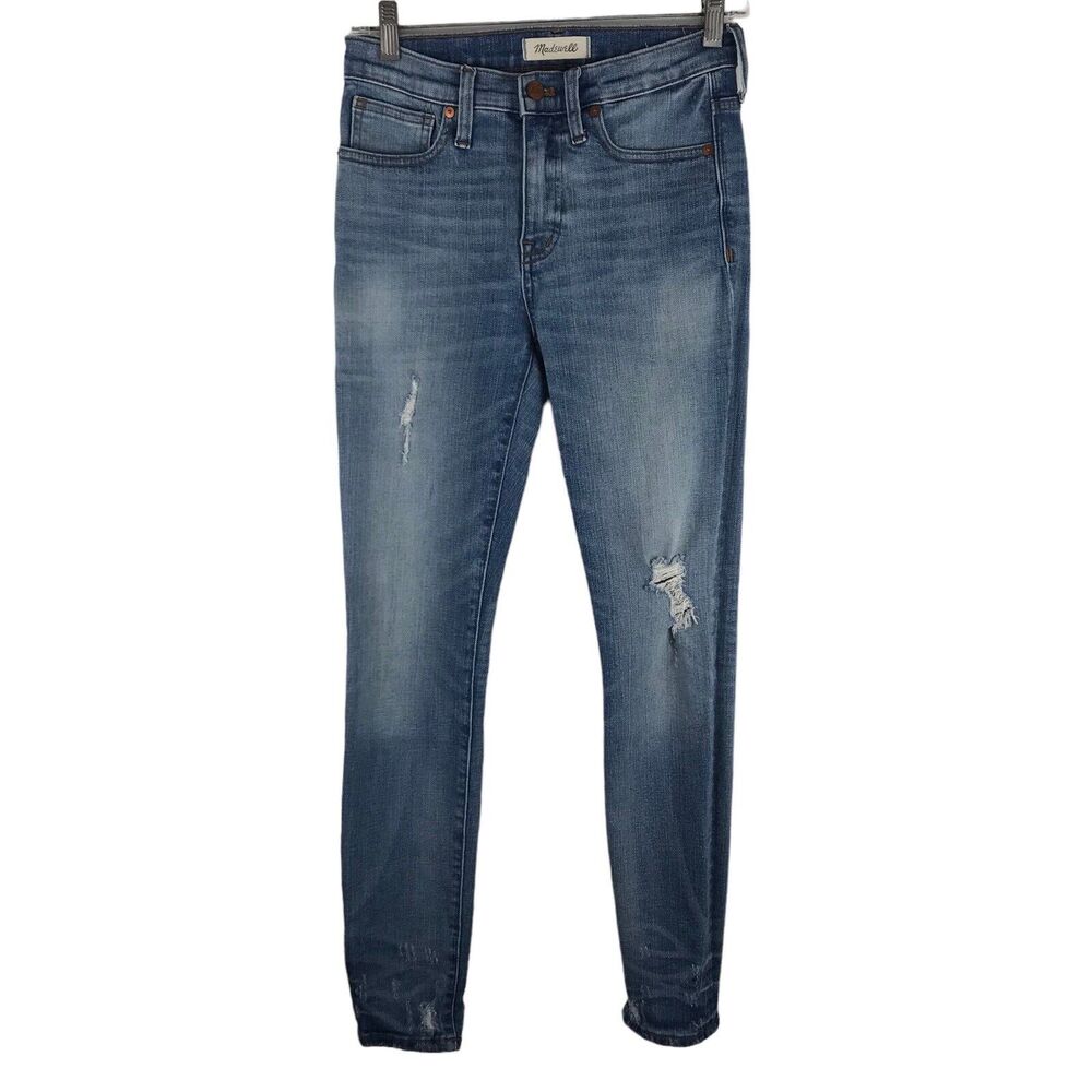 Madewell Jeans 9"‎ High Rise Skinny Womens 25 Distressed Stretch Comfort Denim